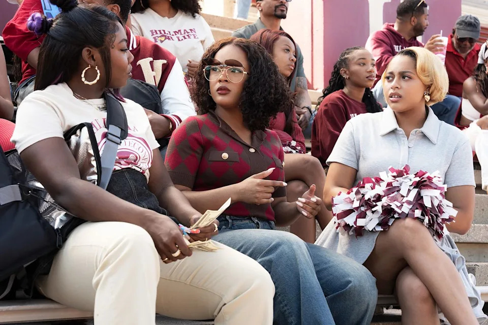 Alijah Kai as Rashida, Maleah Joi Moon as Deborah and Kennedi Reece as Hazel in Episode 102 of A Different World.Credit: Daniel Delgado Jr/Netflix
