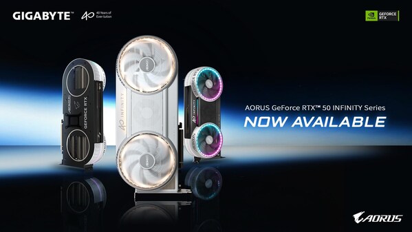 GIGABYTE Announces the Availability of AORUS GeForce RTXâ„¢ 50 INFINITY Series Graphics Cards