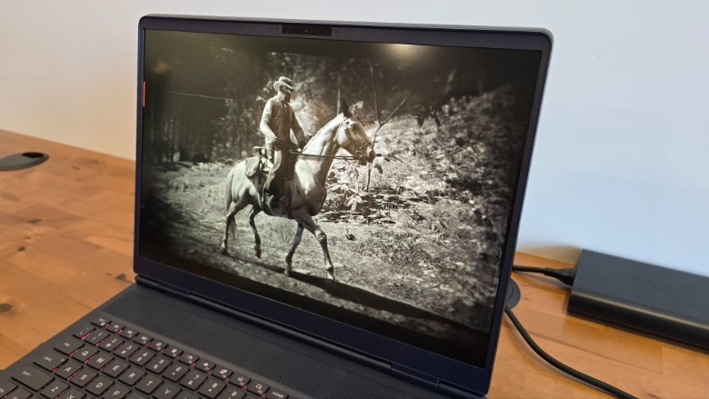 The Alienware 16X Aurora depicting a loading screen from