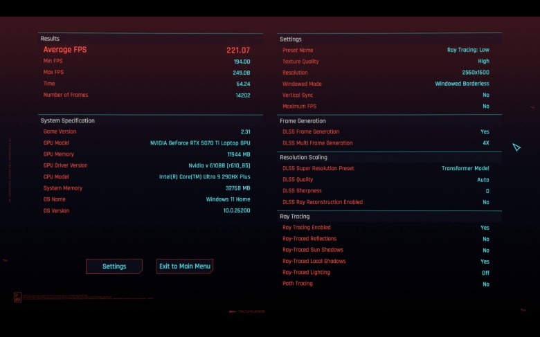 A screenshot from the Alienware 16X Aurora showing