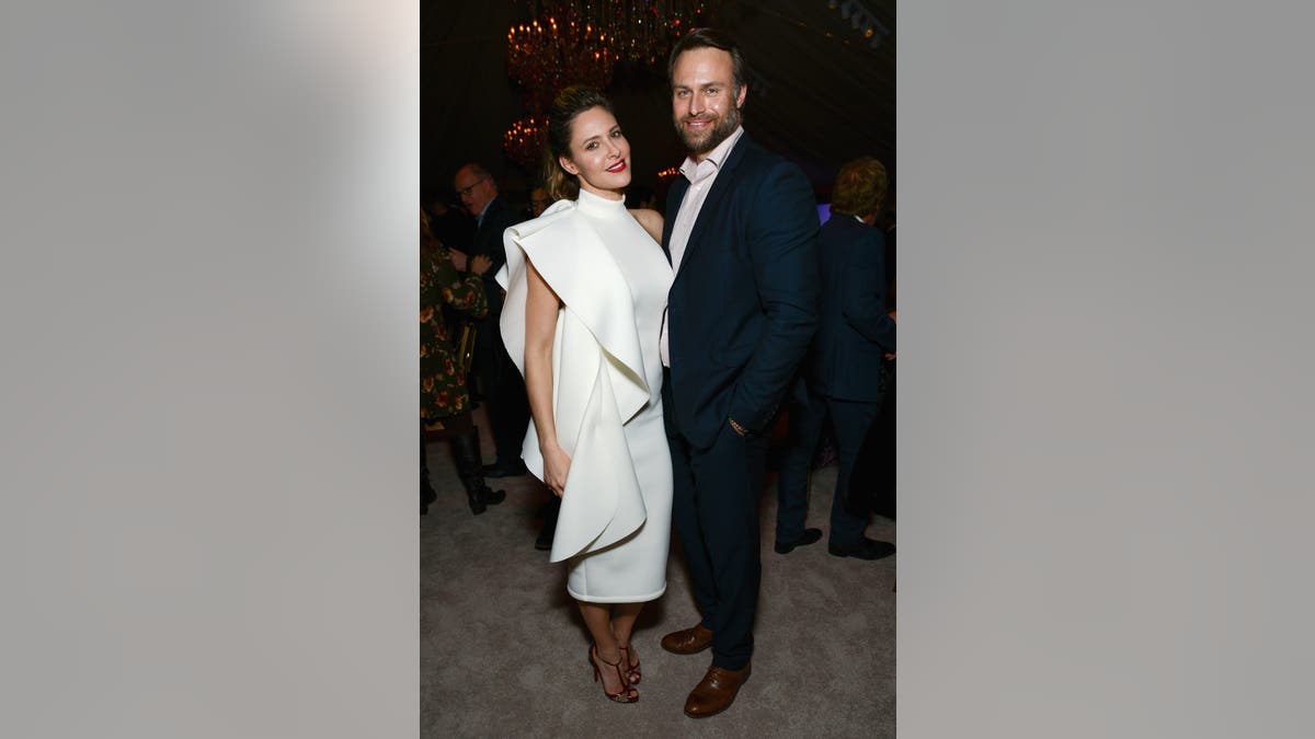 Jill Wagner and David Lemanowicz attend a Hallmark Channel press tour event.