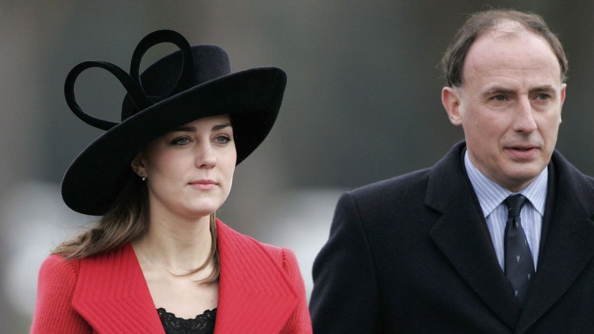 Kate Middleton and Jamie Lowther-Pinkerton attend the Sovereign's Parade at Sandhurst Military Academy.