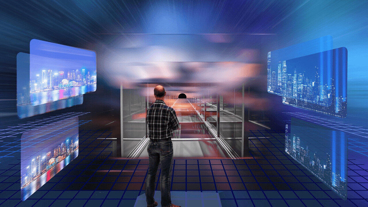 Man Standing In A Modern Room With Many Windows