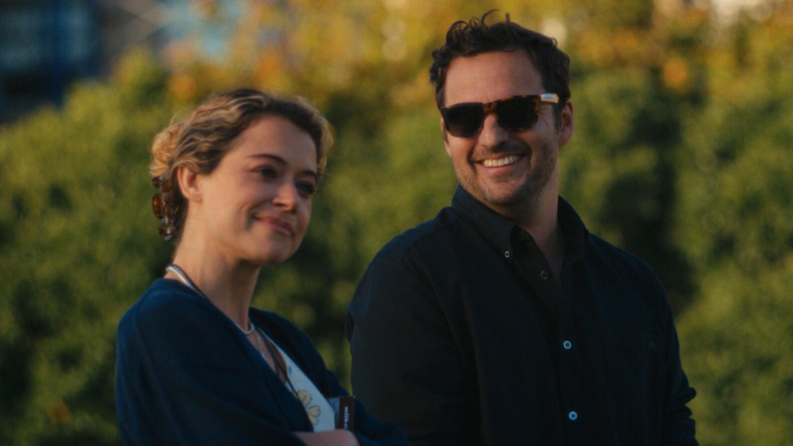 Tatiana Maslany and Jake Johnson in Maximum Pleasure Guaranteed on Apple TV.