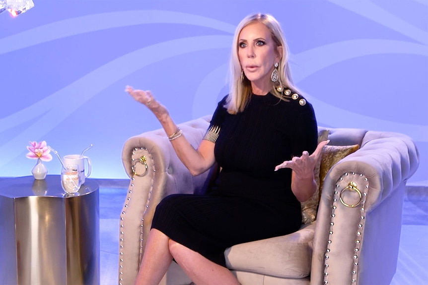Vicki Gunvalson talking in The Real Housewives of Orange County Season 20 After Show.