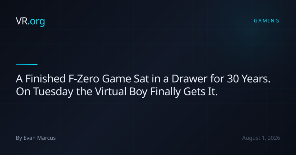 A Finished F-Zero Game Sat in a Drawer for 30 Years. On Tuesday the Virtual Boy Finally Gets It.