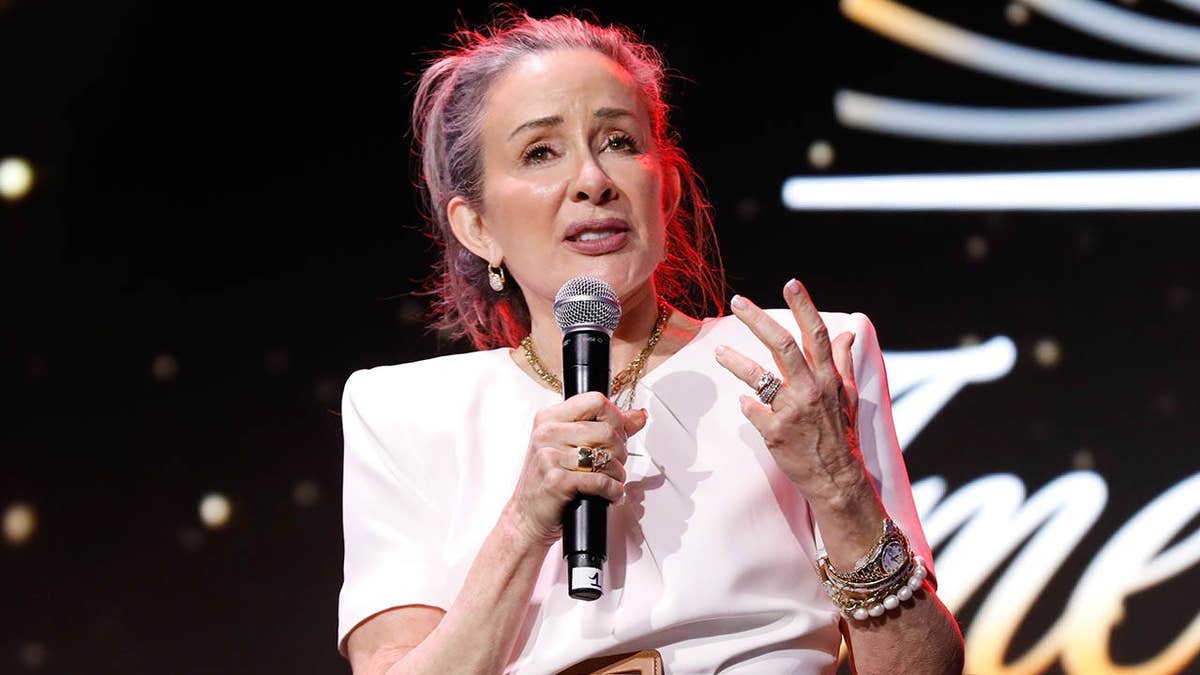 Patricia Heaton speaking onstage at America Reads The Bible event in Washington, D.C.