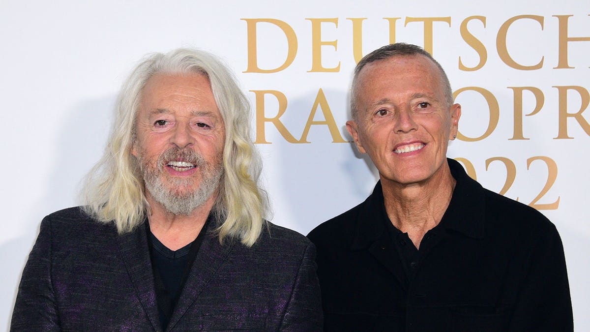 Roland Orzabal and Curt Smith from Tears for Fears arrive at an event.