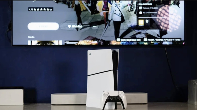 PS5 with TV background