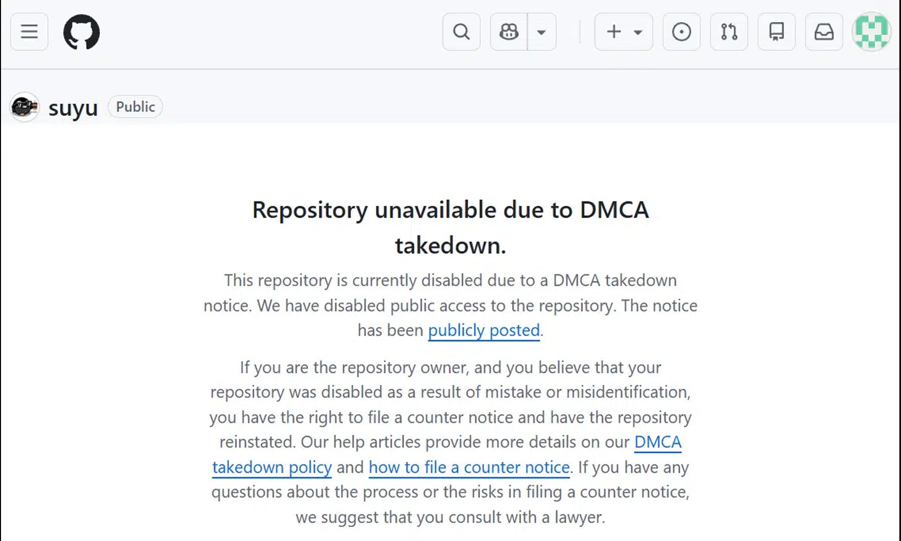 suyu emulator DMCA takedown