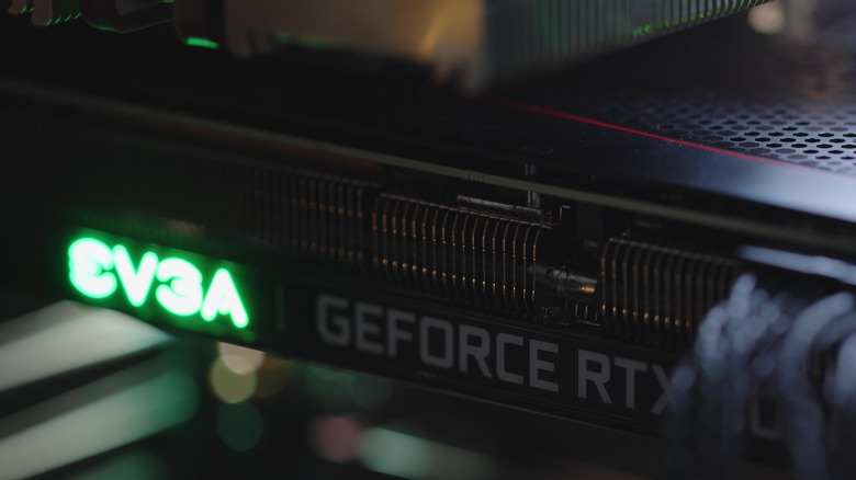 EVGA Nvidia GeForce RTX 3070 operating inside a gaming PC
