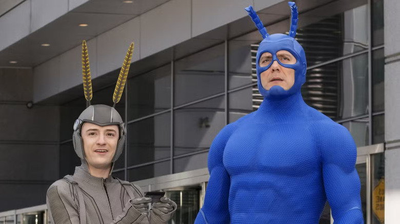 Arthur and The Tick standing together in The Tick