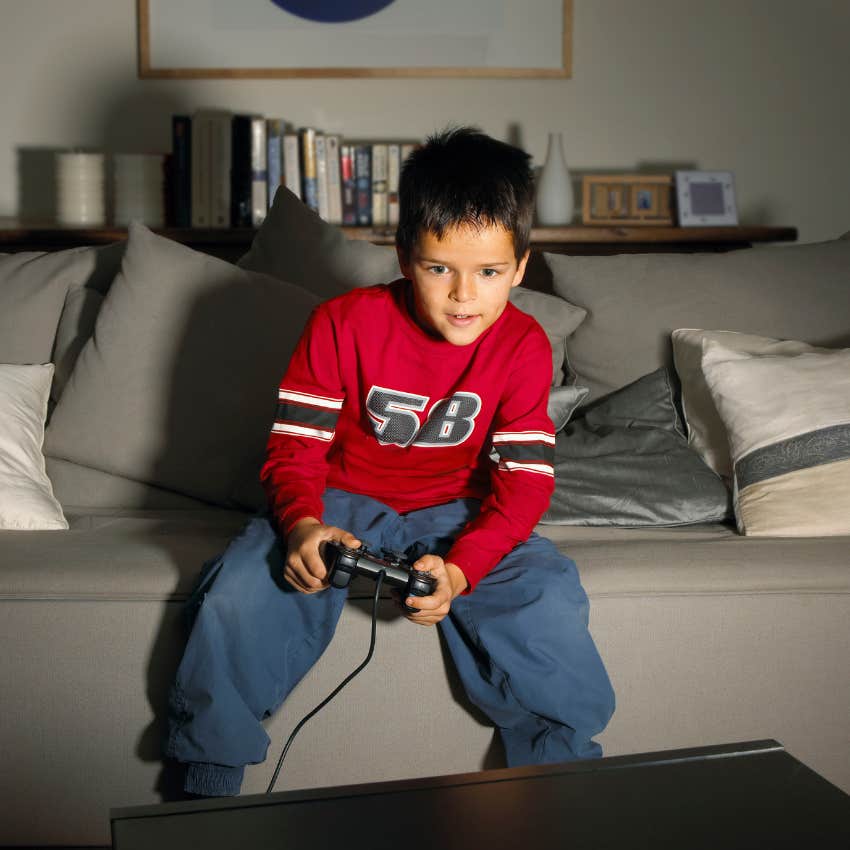 boy playing video games