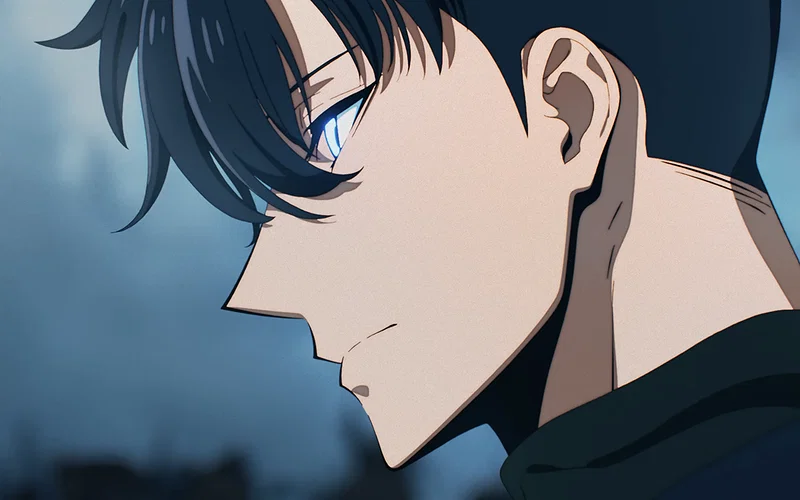 This is a companion concept video for Solo Leveling: Beyond the System, an upcoming theatrical film continuation of the anime. The image features Sung Jinwoo.