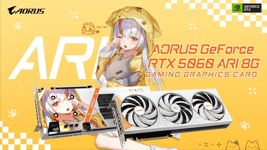 GIGABYTE launches AORUS GeForce RTX 5060 ARI 8G with anime-inspired design GIGABYTE launches AORUS GeForce RTX 5060 ARI 8G with anime-inspired design