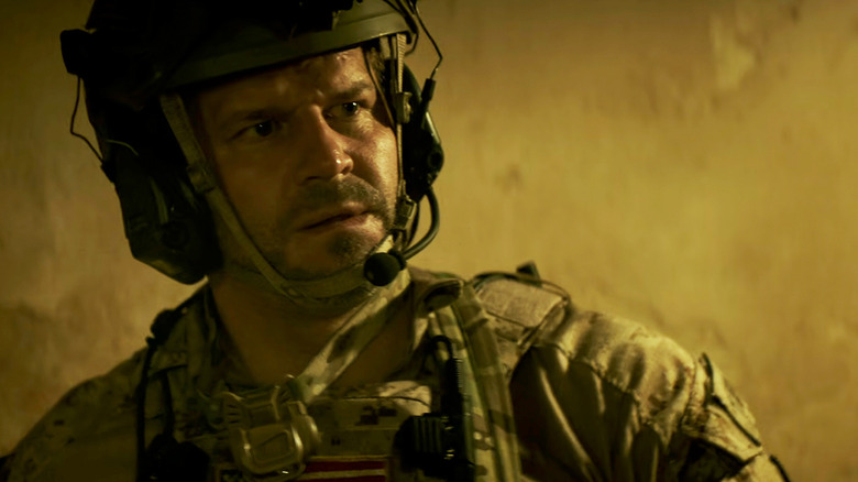 David Boreanaz's Jason Hayes looks worried in SEAL Team