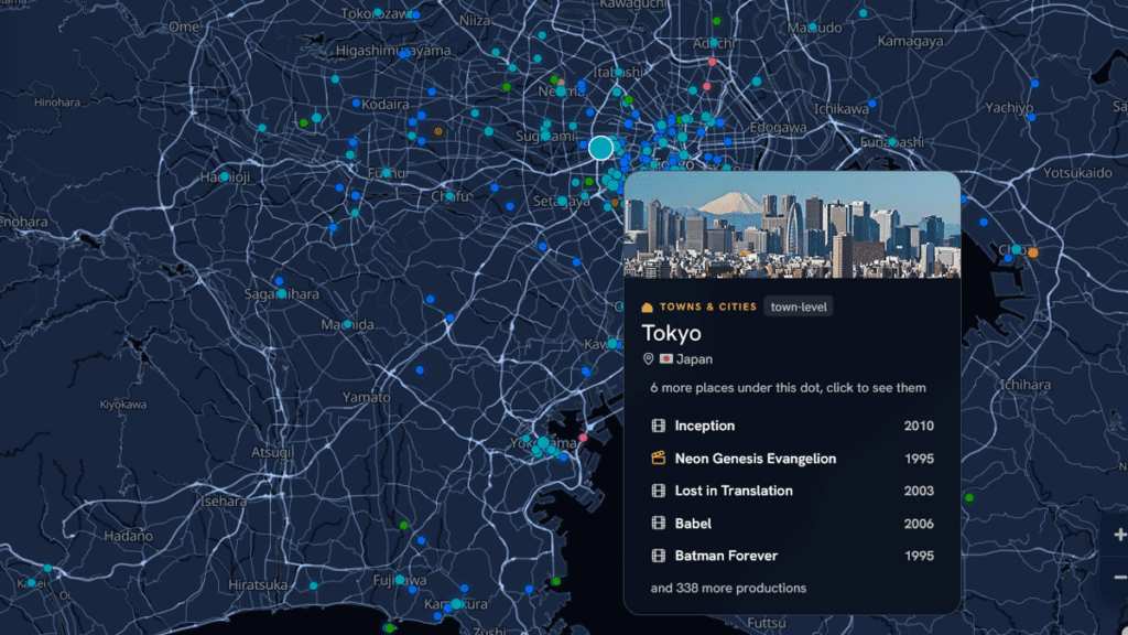 ‘Movie Scene Map’ displays over 13,000 ‘sacred sites’ from movies, games, anime, and manga on a map.