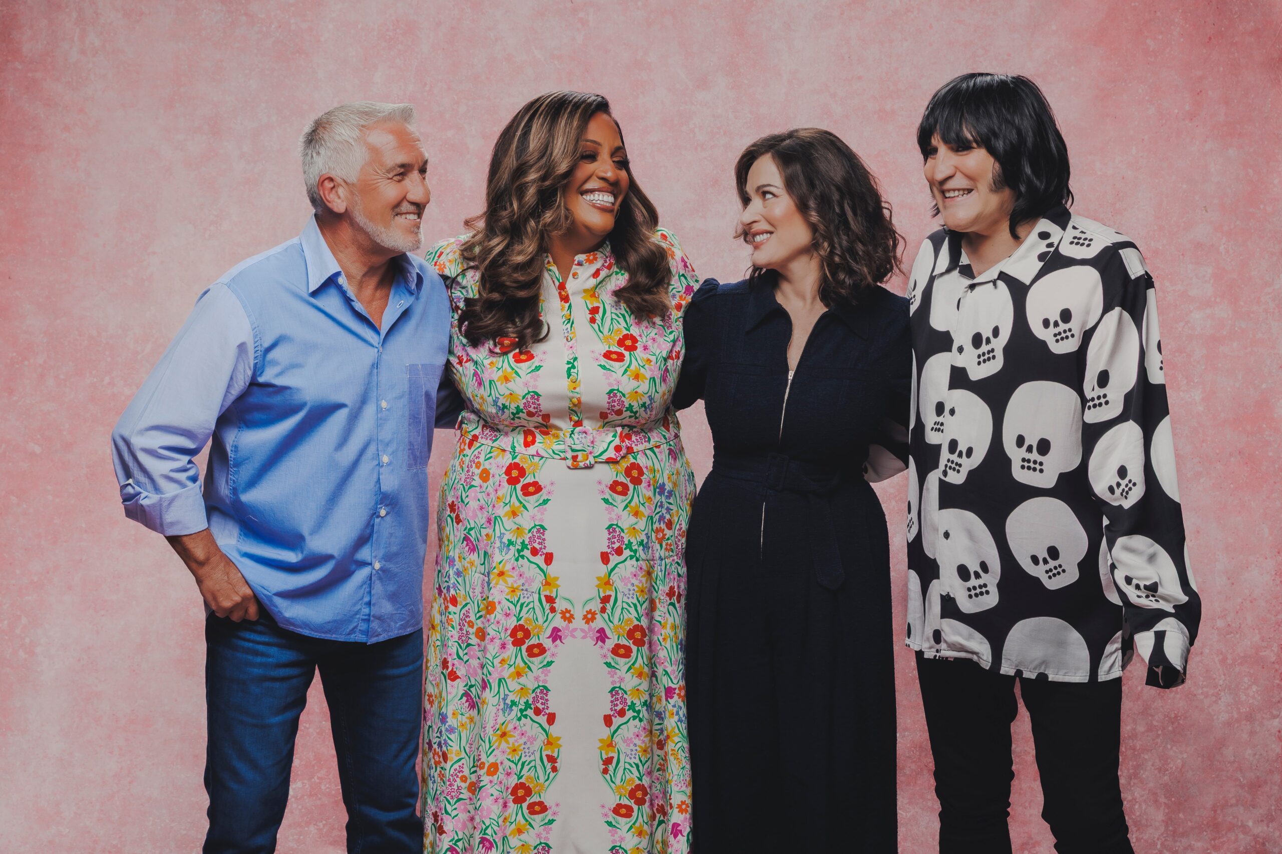 Nigella Lawson with fellow ‘Bake Off’ judge Paul Hollywood and hosts Alison Hammond and Noel Fielding