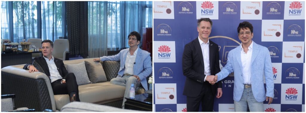 Australia Premier Chris Minns Visits Nadiadwala Grandson Entertainment; Sajid Nadiadwala Announces Three Films to Be Shot in Australia, Including Heyy Babyy 2