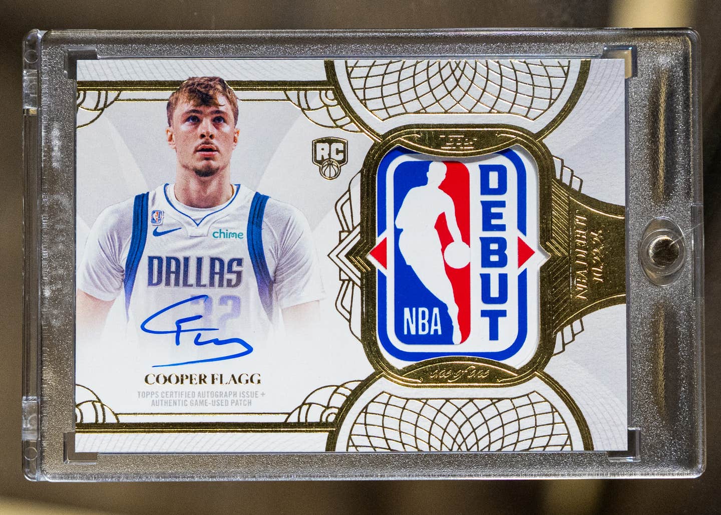 2025-25 Topps Chrome 1/1 Cooper Flagg Debut Rookie Patch Auto card.