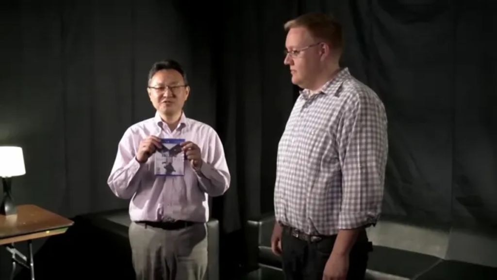 Shuhei Yoshida and Adam Boyes recreate PlayStation’s famous disc-sharing meme, this time with no physical game Shuhei Yoshida and Adam Boyes recreate PlayStation’s famous disc-sharing meme, this time with no physical game