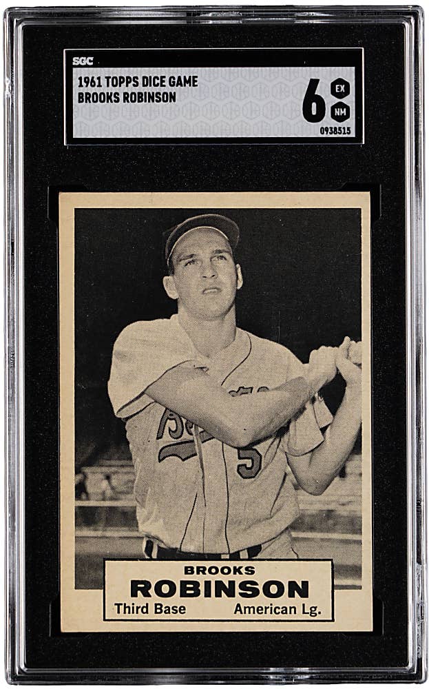 1961 Topps Dice Game Brooks Robinson card.