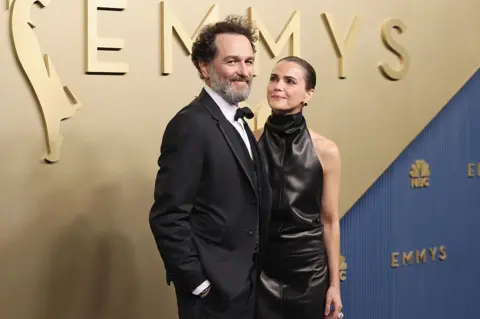 Getty Images Matthew Rhys and Keri Russell attend the 78th Primetime Emmy Awards at Peacock Theater on September 14, 2026 in Los Angeles, California.
