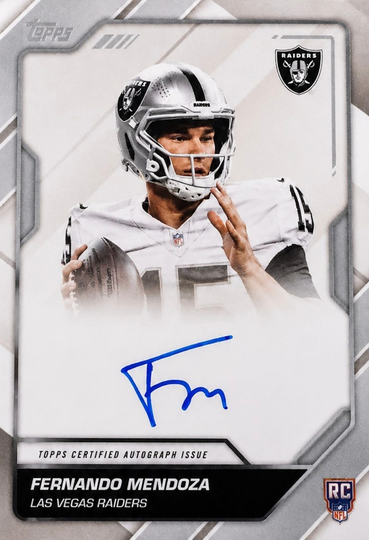 2026 Topps Flagship Football Fernando Mendoza Rookie card.
