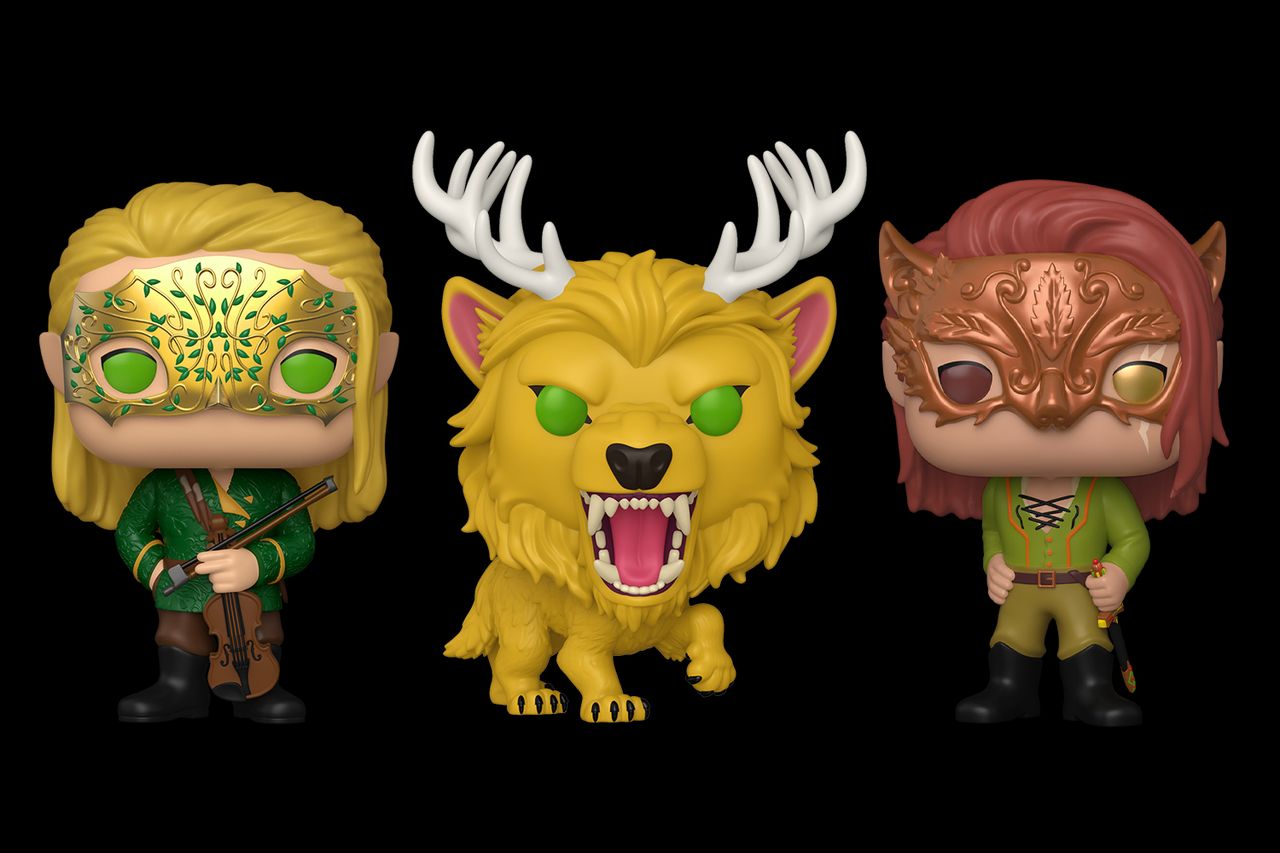 Funko Pop Tamlin in human form (left), Funko Pop Tamlin in beast form (center), and Funko Pop Lucien Vanserra (right).Credit: Funko
