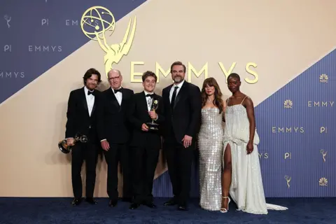 Getty Images Jason Bateman, Richard Jenkins, Arlan Ruf, David Harbour, Linda Cardellini and Joy Sunday.