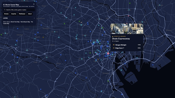 Movie Scene Map puts film, game and anime locations on one world map Movie Scene Map puts film, game and anime locations on one world map