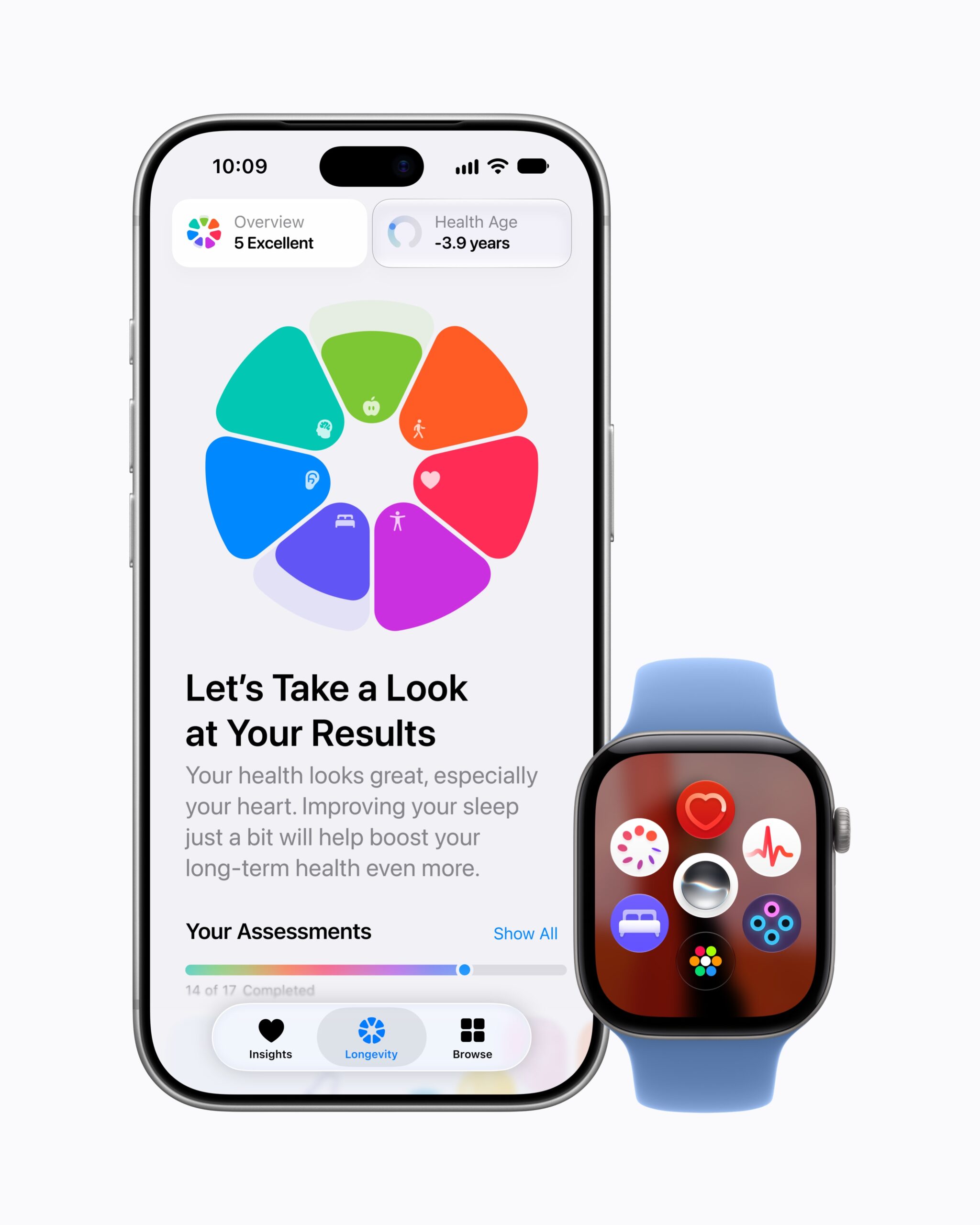 The Apple Health app's longevity tab.