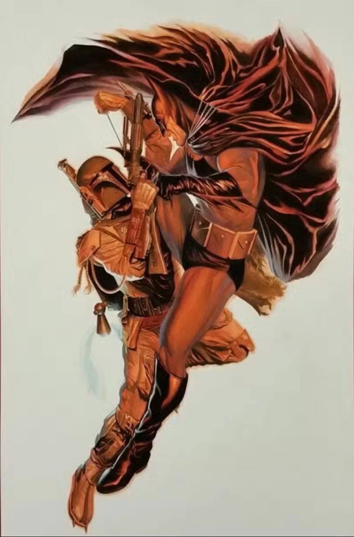 Batman vs Boba Fett art by Alex Ross