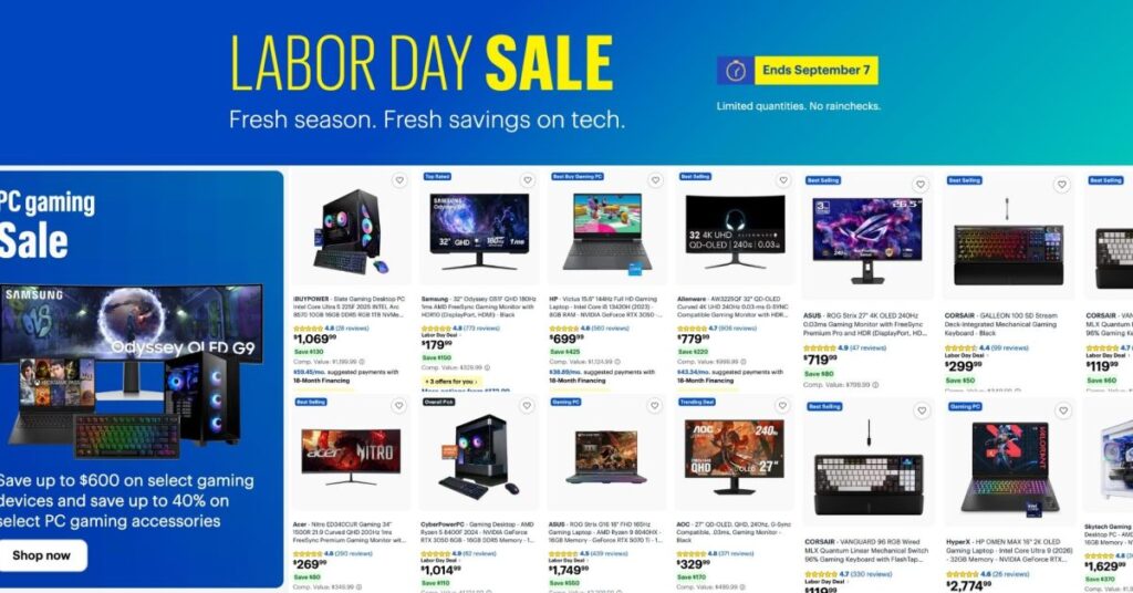 Best Buy’s huge Labor Day sale slashes up to 0 off gaming PCs, laptops, monitors, and other battlestation upgrades (40% off)