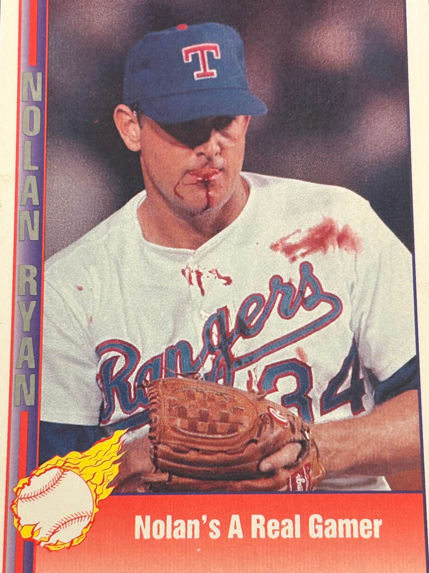 Pacific Trading Cards Nolan Ryan ‘Bloody Lip’ card.