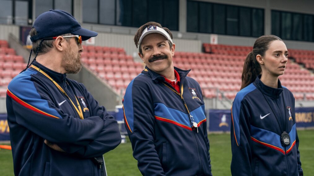 Brendan Hunt, Jason Sudeikis, Tanya Reynolds, 'Ted Lasso' Season 4, Episode 5, Apple TV, September 2, 2026.