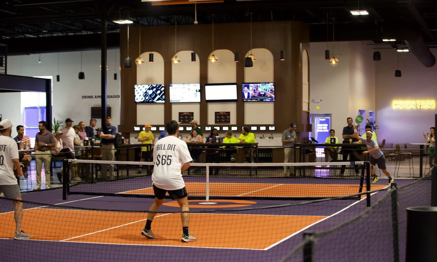 Dine-in pickleball chain Crush Yard opened its first location in Mt. Pleasant, South Carolina, in 2023 [Courtesy of Crush Yard]