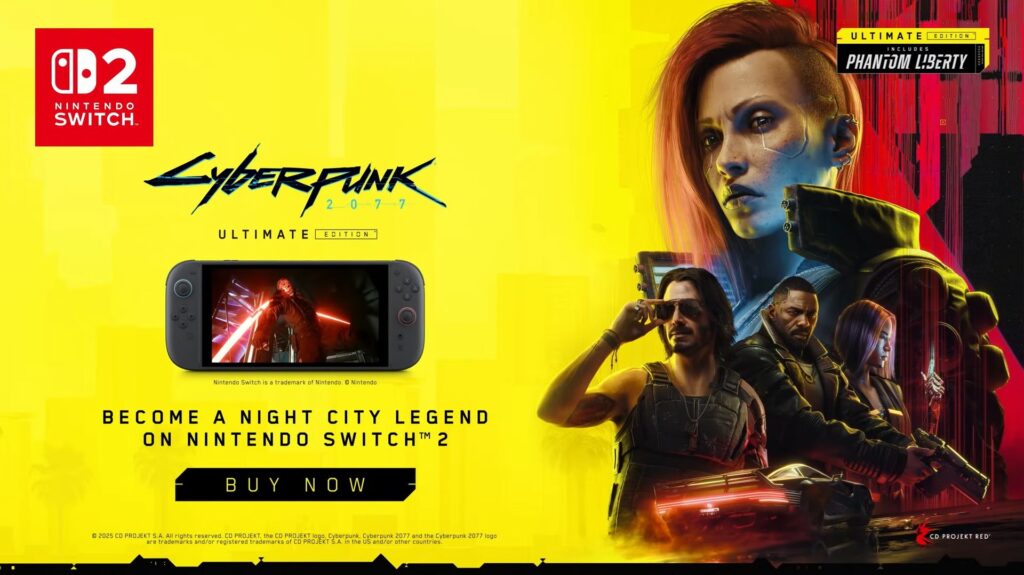 CD Projekt Red talks Cyberpunk 2077 on Nintendo Switch 2, “very happy” with sales numbers