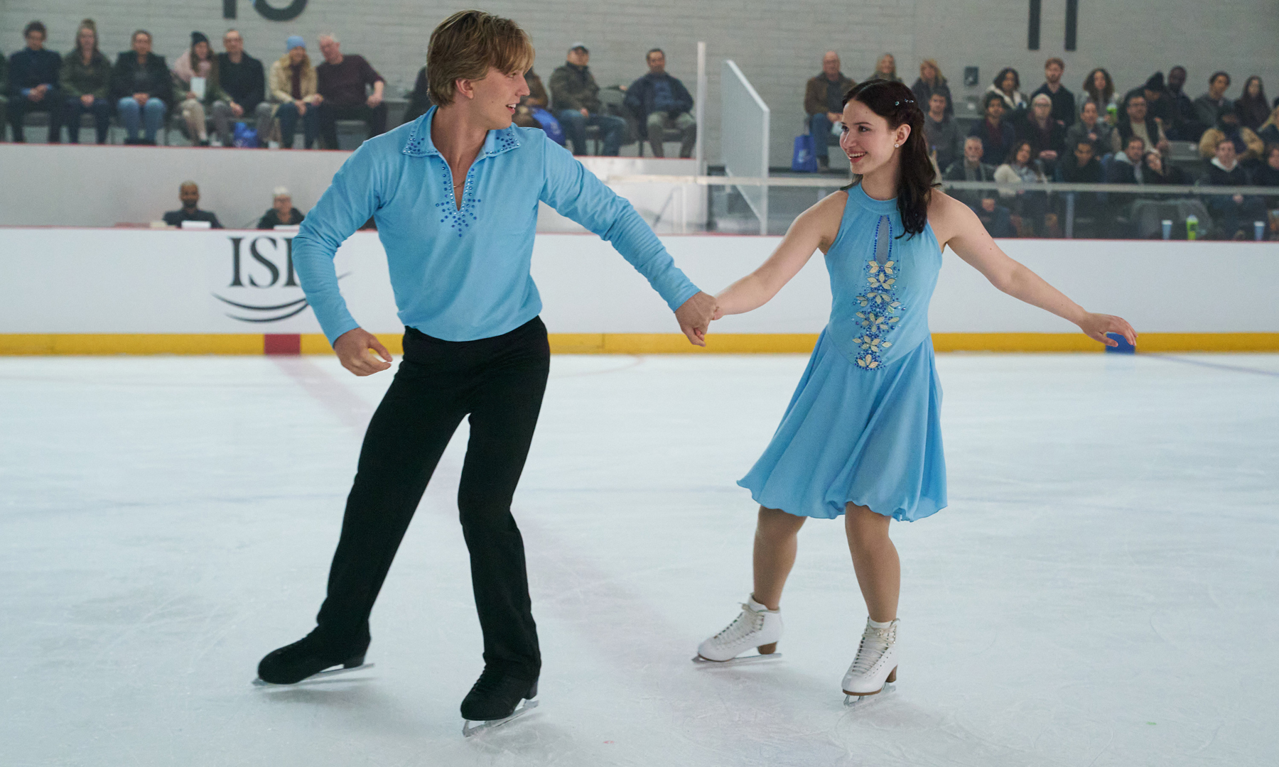 Cale Ambrozic as Brayden Elliot and Madelyn Keys as Adriana Russo in Finding Her Edge