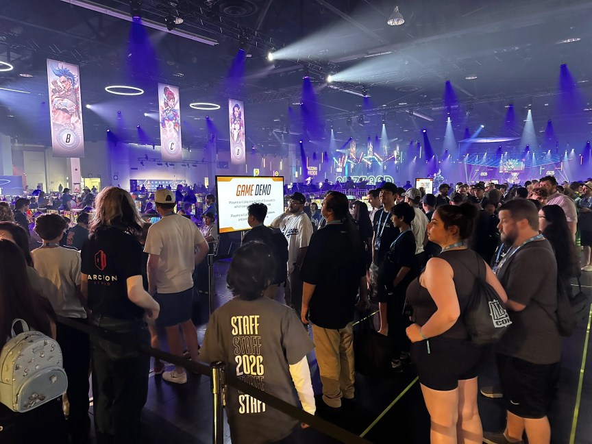 BlizzCon attendees stand in line for Overwatch gameplay demos