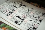 An old hand-drawn art board is shown at Dark Horse Comics headquarters in Milwaukie. Hand-drawn art boards were the norm before most transitioned to digital in the last two decades.