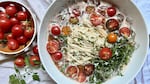 Chilled tomato-ginger somen with shiso to celebrate the best of tomato season