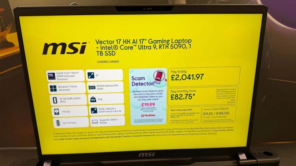 An MSI Gaming Laptop With The RTX 5090 And 32GB DDR5 RAM Was Available For ,760 At A British Retailer’s Clearance Sale, Making It Quite A Tempting Deal