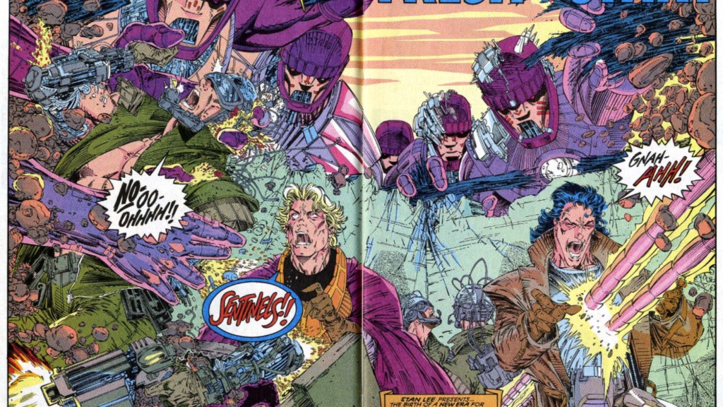 The Reavers being attacked by the Sentinels
