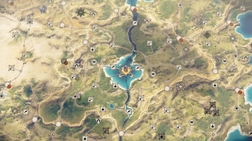 A large map of the land of Dagda in Nintendo's Fire Emblem: Fortune's Weave