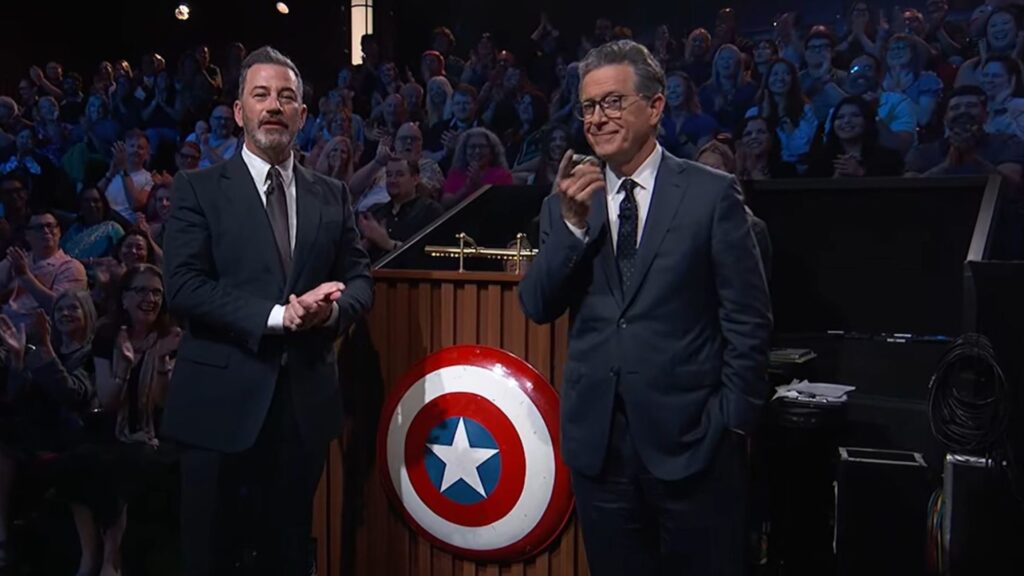Colbert, Kimmel, Give Captain America’s Shield Back To The Gruenwalds