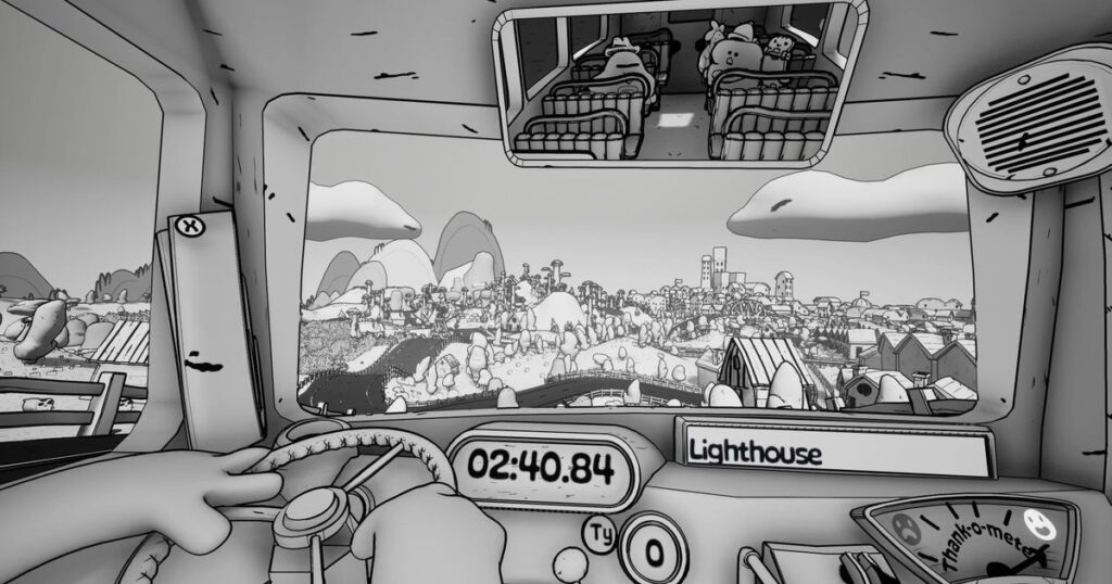Double Fine’s first game after leaving Xbox is a chaotic bus