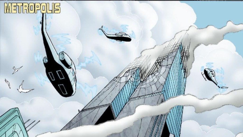 The towers damaged in Superman
