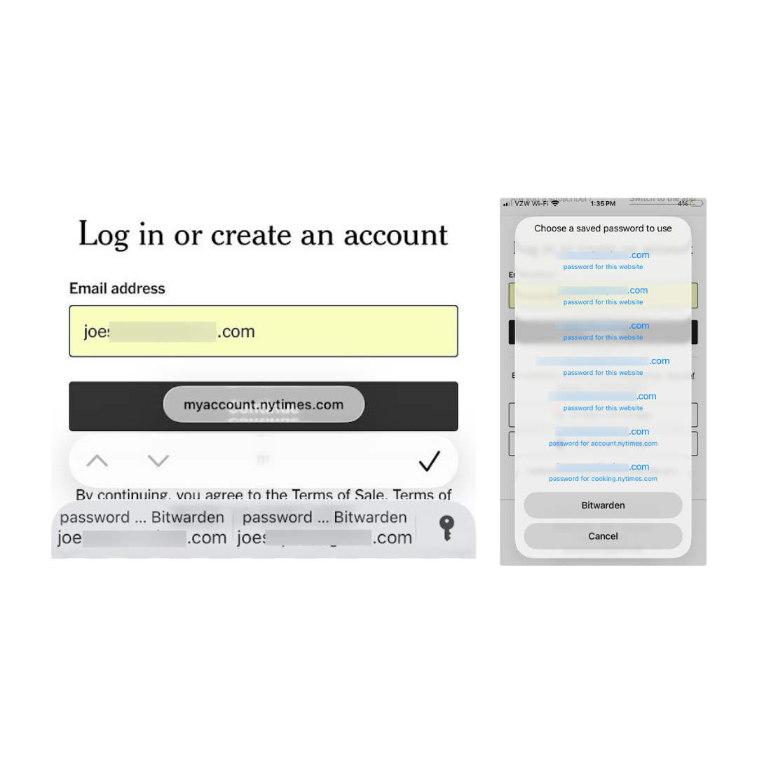 bitwarden autofill passwords mobile