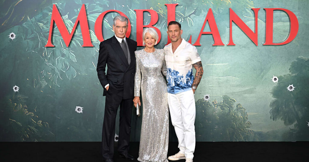 Tom Hardy Hugs Helen Mirren on the ‘MobLand’ Red Carpet as Pierce Brosnan Waves Off Feud Talk Tom Hardy Hugs Helen Mirren on the ‘MobLand’ Red Carpet as Pierce Brosnan Waves Off Feud Talk